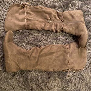 Knee high suede taupe Aldo boots, 1” wedge size 8